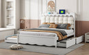 Storage Platform Bed, With 2 Big Drawers, Trundle, One Set Of Sockets & USB Ports