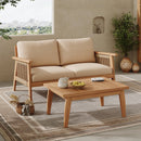 Outdoor 2pc Acacia Wood and Rope Patio Chat Set by HouseOfZazla