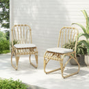 Outdoor Wicker Dining Chairs With Washable Cushions (Set of 2) by HouseOfZazla