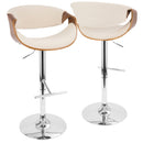 Curvo - Mid Century Modern Adjustable Barstool With Swivel With Straight T Footrest by HouseOfZazla