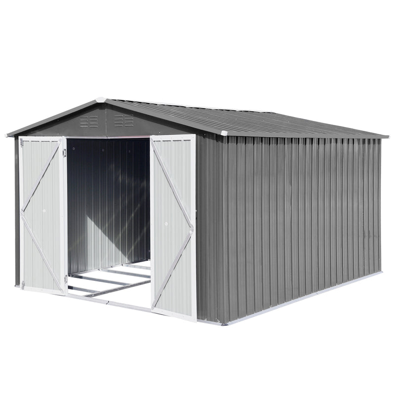 Metal garden sheds 8ftx10ft outdoor storage sheds Grey (Old sku:W1350S00016)