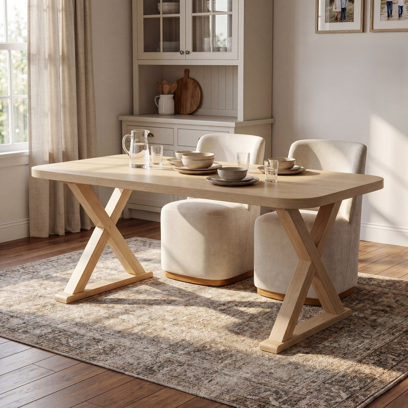 Natural Oak Veneer Dining Table, photo 3 of 10