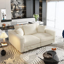Deep Seat Convertible Sofa With Soft Pillows And Ottomans by HouseOfZazla