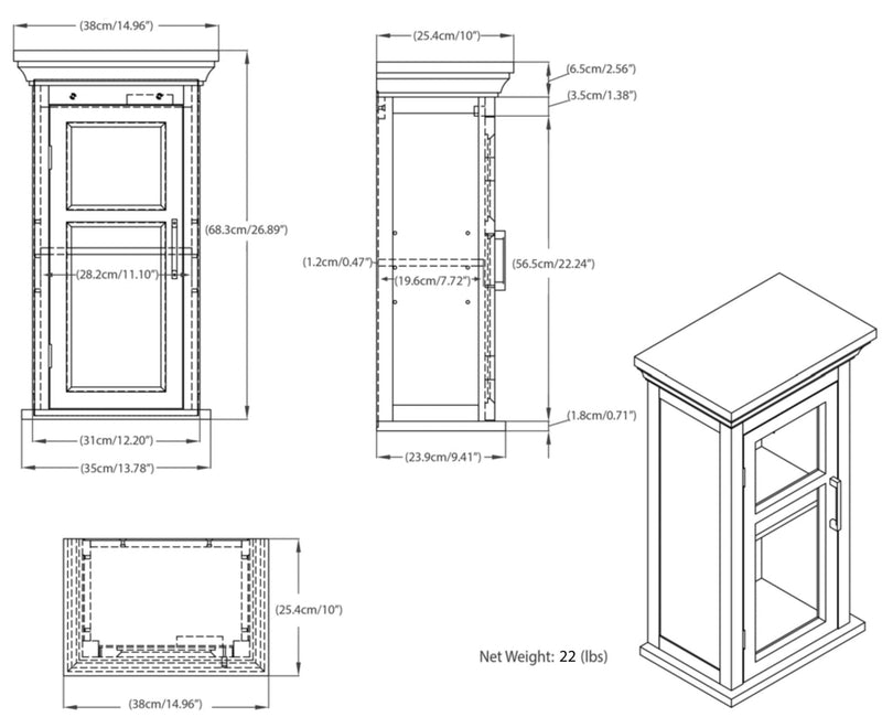 Avington - Single Door Wall Cabinet - Pure White, photo 7 of 9