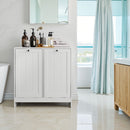 Tilted Laundry Hamper With Removable Basket, Hidden Storage Cabinet, Home Organizer For Bathroom - White by HouseOfZazla