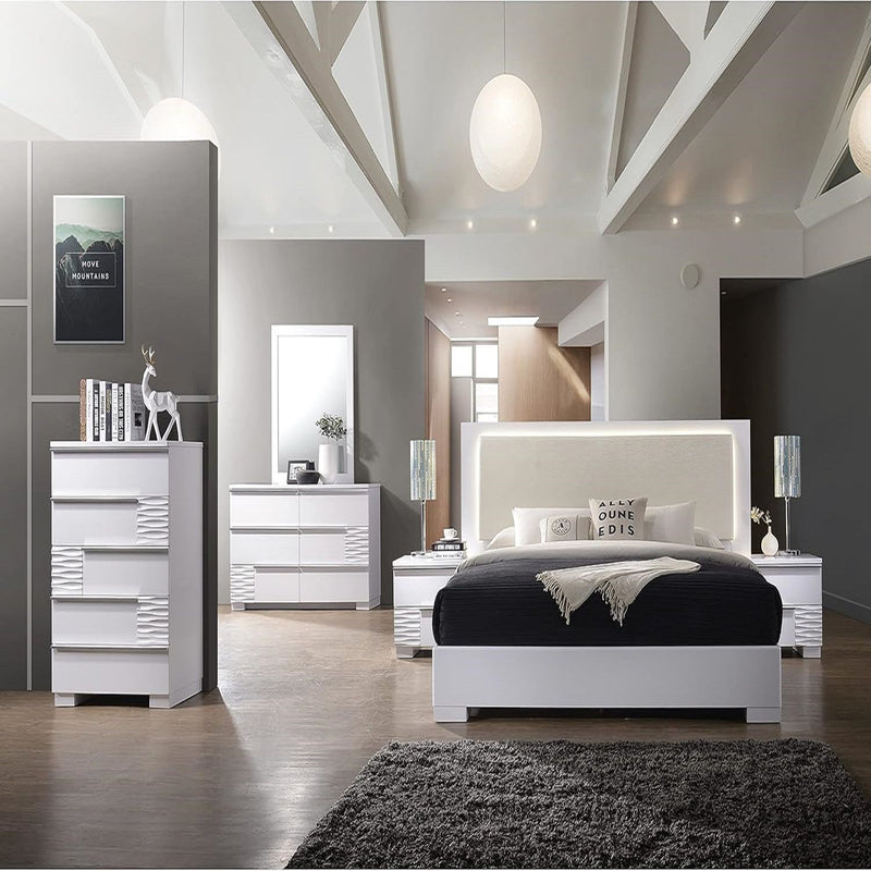 2 Drawer Nightstand, Bedside Table - White, photo 6 of 6