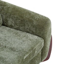 89"L Chenille Sofa with Wooden Legs – Olive by HouseOfZazla
