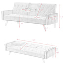 Sofa Bed With Nail Head Trim And Cup Holders - Pink