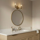Regal - Double Light Vanity With Clear Ribbed Satin - Antique Brass / Clear by HouseOfZazla