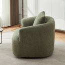 360° Swivel Barrel Sofa Chair With Throw Pillow, Upholstered Accent Chair by HouseOfZazla