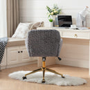 Office Chair, Artificial Rabbit Hair Home Office Chair With Metal Base, Adjustable Desk Chair Swivel Office Chair, Vanity Chair by HouseOfZazla
