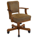 Upholstered Game Chair & Casters - Brown by HouseOfZazla