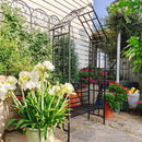 Metal Garden Arch with Bench Turned into Flower Stand by HouseOfZazla