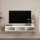 High-Gloss Suspended TV Cabinet with LED Lights