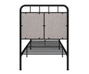Twin Size Linen Upholstered Platform Metal Bed Frame With Fabric Headboard And Footboard - Brown