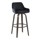 Daniella - Contemporary Fixed Height, Barstool With Swivel With Round Footrest (Set of 2) by HouseOfZazla