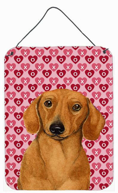 Dachshund Hearts Love and Valentine's Day Portrait Wall or Door Hanging Prints