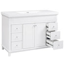 Bathroom Vanity With Sink, 6 Soft Close Drawers & Double Doors - White by HouseOfZazla