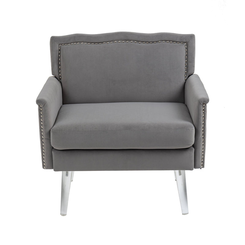 Accent Chair, Living Room Chair / leisure single sofa with acrylic feet