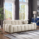 87.4 length, 35.83" deepth, human body structure for USA people, marshmallow sofa,boucle sofa, 3 seater, BEIGE BOUCLE