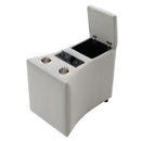 Emee - Console With USB - Gray Corduroy by Unique Piece Furniture