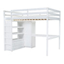 Loft Bed With Built In Wardrobe, Desk, Shelves And Drawers