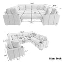 Modern U-Shaped Sectional Sofa Convertible Pull-Out Sofa Bed With USB Ports And Cup Holders by Unique Piece Furniture