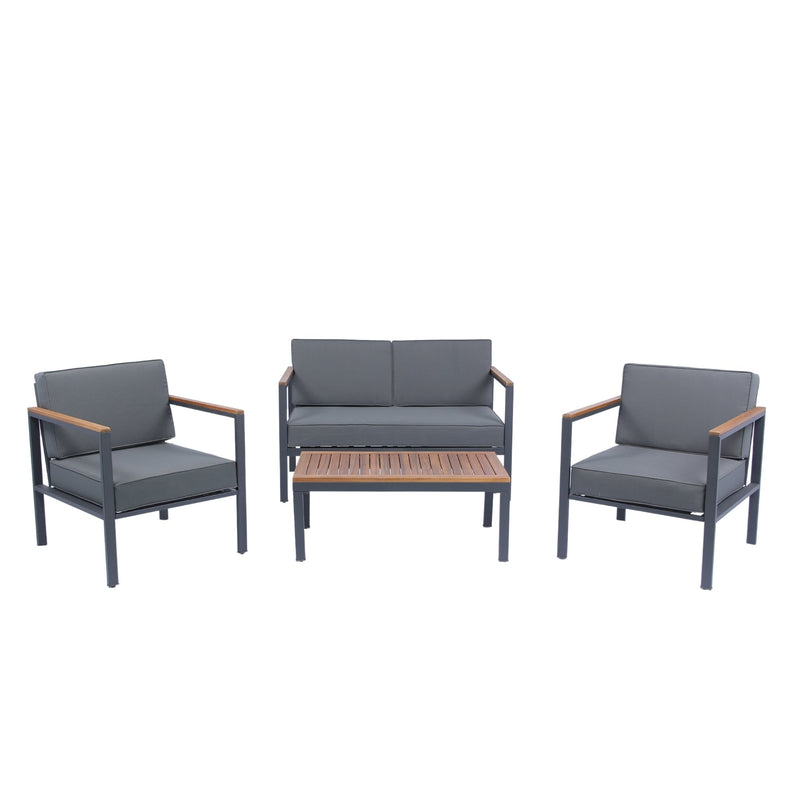 Walker Edison | 4 Piece Outdoor Sofa Chat Set