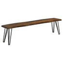Neve - Sheesham Live Edge Dining Bench With Hairpin Legs - Gray by HouseOfZazla