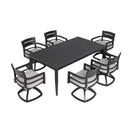 Outdoor Modern Dining Set, Chairs Sunbrella Cushioned And Dining Table With Umbrella Hole by Unique Piece Furniture