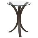 Edgar Round Glass Top Accent Side Table Cappuccino