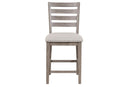 Counter Side Dining Stool With Ladder Back (Set of 2) - Gray by HouseOfZazla