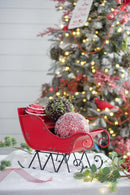 Iron Sleigh Large, Distressed Christmas Santa Sleigh Holiday Decoration by Unique Piece Furniture