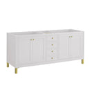 James Martin Chicago 72" Double Bathroom Vanity, Glossy White