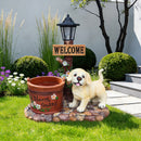 Labrador Puppy Solar Planter Garden Statue by HouseOfZazla