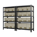 Household storage rack, adjustable display rack, basement balcony storage rack, carbon steel storage rack, 120cm * 40cm * 180cm, five floors (black)