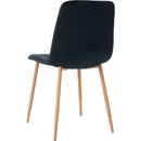 Indoor black velvet dining chair, modern kitchen dining chair with backrest, upholstered side chair with hot transfer metal legs, Family Kitchen Dining Room and living room (set of 4)