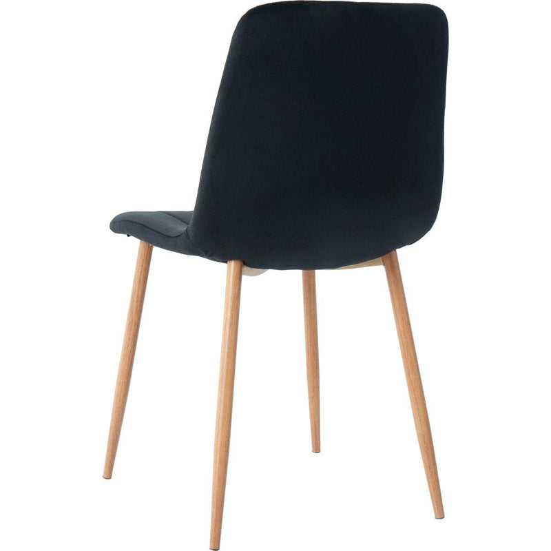 Indoor black velvet dining chair, modern kitchen dining chair with backrest, upholstered side chair with hot transfer metal legs, Family Kitchen Dining Room and living room (set of 4)