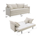 Elisea - Sleeper Sectional Sofa With 2 Toss Pillows - Beige by Unique Piece Furniture