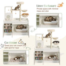 50.6" Cat Tree with Litter Box Enclosure, Sisal Scratching Post & Storage by HouseOfZazla