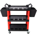 3 Tier Rolling Auto Detail Cart With Wheels