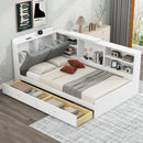 Platform Bed With Storage Headboard, Shelves And 2 Drawers by HouseOfZazla