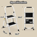 2 Step Ladder Folding Step Stool with Anti-Slip Wide Pedal by HouseOfZazla
