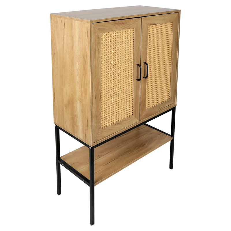 Walker Edison | Rattan Doors Storage Cabinet