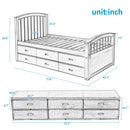 Platform Storage Bed Solid Wood Bed With 6 Drawers by Unique Piece Furniture