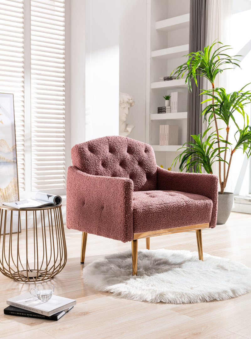 Accent Chair, leisure single sofa with Rose Golden feet