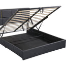 2-Pieces Bedroom Sets,Queen Size Upholstered Platform Bed with Hydraulic Storage System,Storage Ottoman with Metal Legs,Black