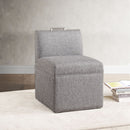 Della - Upholstered Castered Chair - Gray by HouseOfZazla