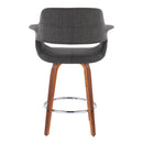 Vintage Flair - Mid-Century Modern Fixed Height Counter Stool With Swivel With Round Footrest (Set of 2) by Unique Piece Furniture