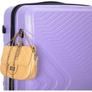 3 Piece Luggage Sets ABS Lightweight Suitcase with Two Hooks, Spinner Wheels, TSA Lock, (20/24/28), LIGHT PURPLE